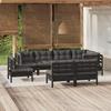 Day and Night - Day and Night Garden Furniture 8 Pieces and Cushions Black Solid Pine Wood