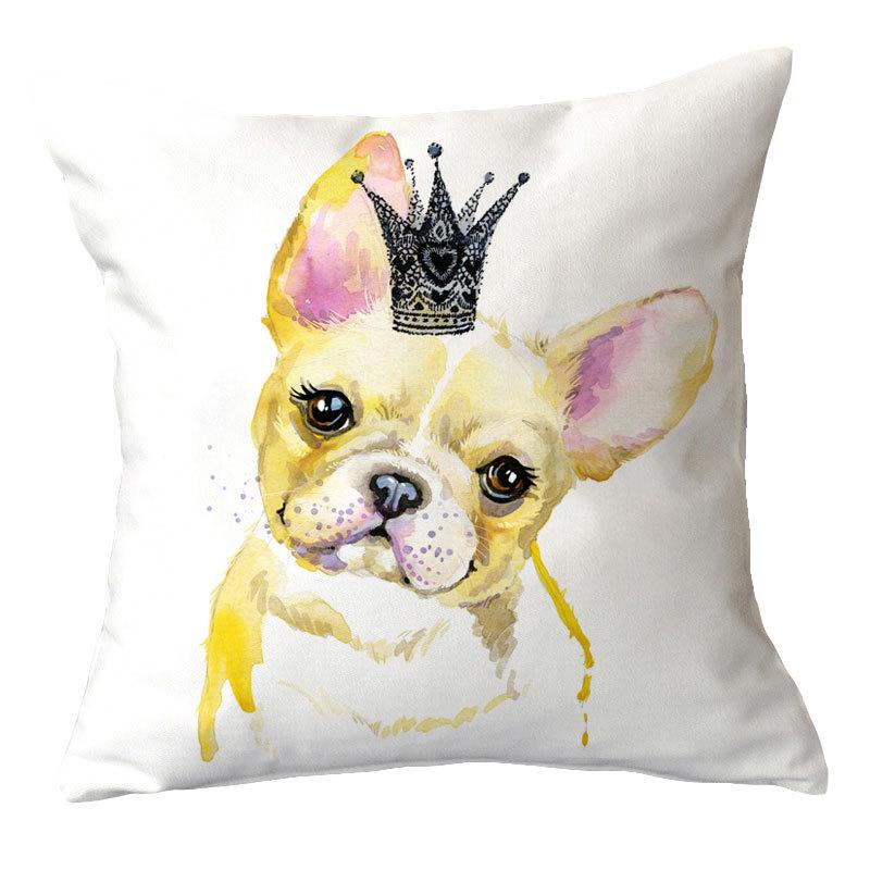 Painted Dog Creative Plush Cushion Pillowcase Office Waist Pillowcase Home Textile