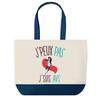 Shopping Bag - PLANETEE - Blue Bottom Bag "I Can't AVS" - Cotton 40x45 Cm - Sublimation Printing - Made In France
