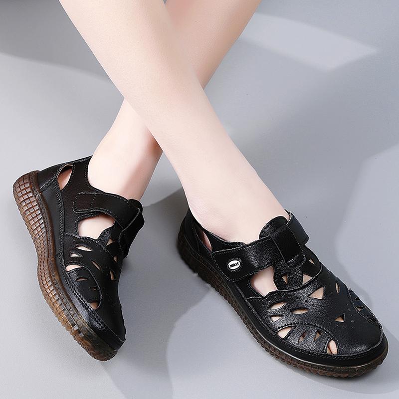 Letnie damskie sandały rzymskie Mary Jane buty plażowe z zakrytymi palcami casualowe miękkie sandały do chodzenia dla dziewczynki plus size