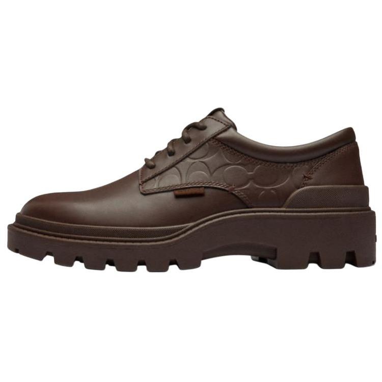 Coach Leather Round Toe Lace-Up Casual Shoes Men Sneakers Brown CZ076-MPL