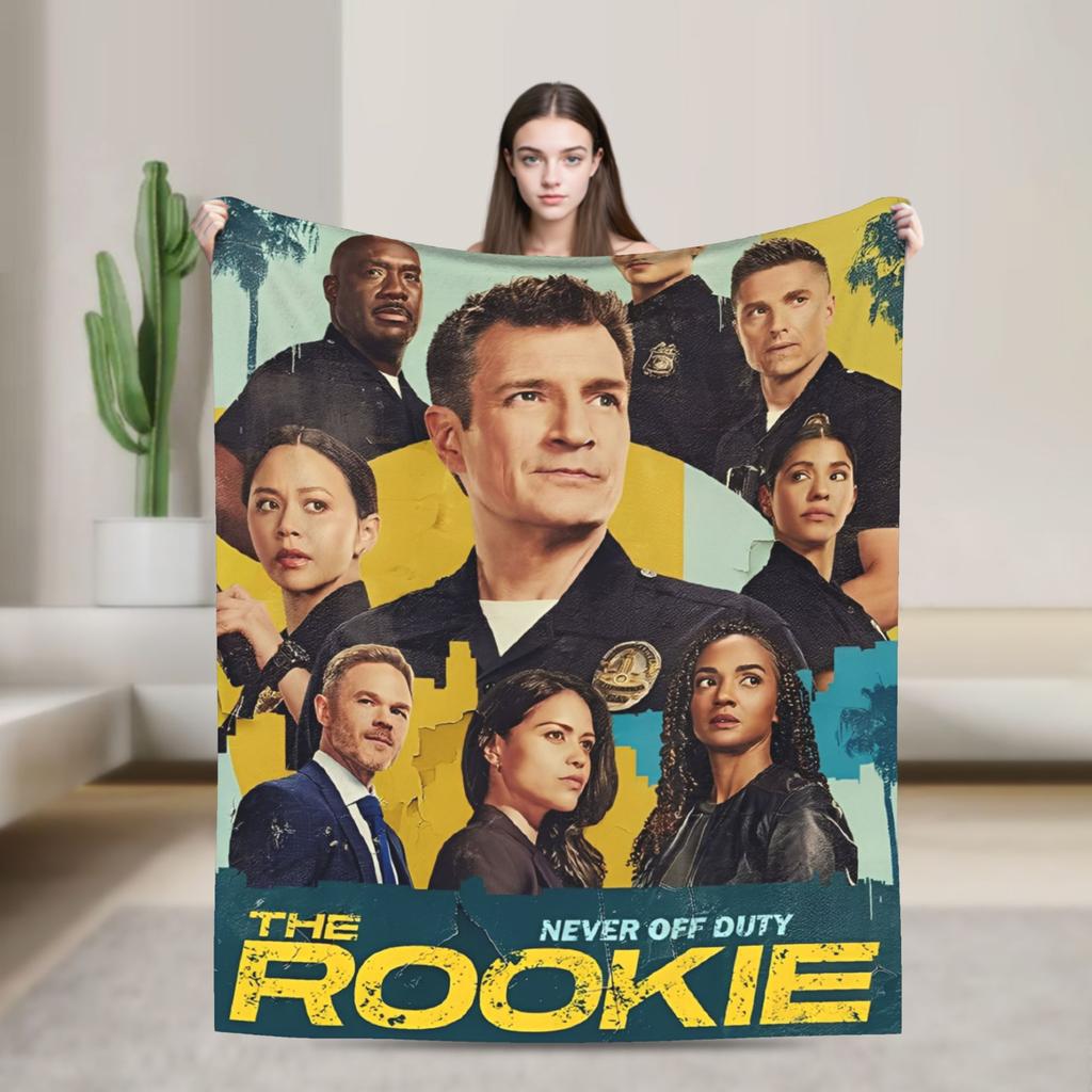 TV seriál The Rookie Flanelové deky Měkká přehozová deka do obývacího pokoje Piknik Grafické přehozy na postel Potah na pohovku