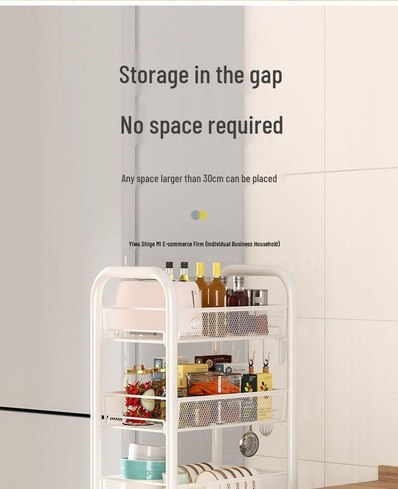 Multi-Layer Kitchen and Bathroom Storage Trolley with Wheels