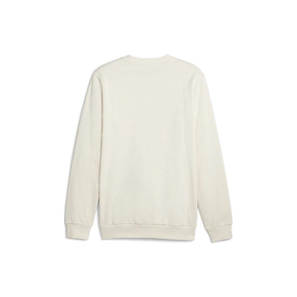 PUMA Solid Color Casual Warm Fleece Pullover Sweatshirt Men Tops Off-White 680140-87