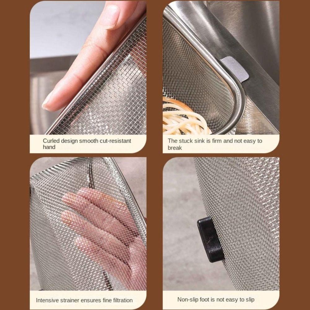 Household Kitchen Sink Drain Basket Stainless Steel Leftover Sink Strainer Sink Filter
