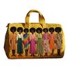 Vintage Quilted Duffel Bag Women Colorful Retro Travel Tote Floral Weekender Bag Overnight Bag for Gym Shopping