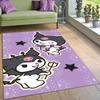 Stylish Kuromi Cartoon Rug, Suitable for Bedrooms, Living Rooms, Sofas, Doormats, and Large-sized Non-slip W-shaped Rugs.