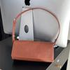Niche Genuine Leather Triangle Baguette Bag Cowhide Shoulder Bag Women's Underarm Bag with Vintage Crossbody Bag