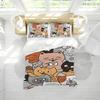 Funny Cats at Cafe Paws Duvet Cover Set Soft Wash Bed 3 Piece Summer Comfortable Student Dormitory Home Baby Bedding Best seller