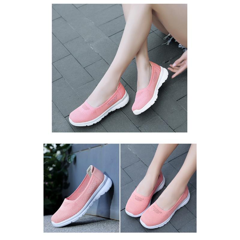 Herbstschuhe für Mütter mittleren Alters und ältere Mütter, Damen-Freizeitschuhe aus gewebtem Mesh-Stoff, Atmungsaktive Sportschuhe, Einschlupfschuhe für ältere Menschen