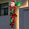 Santa Claus Climbing Window Light-Up Hat Figurine - Christmas Outdoor Inflatable Decoration