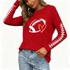 Women's Long Sleeve Rugby Print Neck Tee with Side Slits for Casual Wear