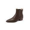 Fashion New Autumn Winter Women Boots Fashion Pointed Toe Chelsea Boots for Women Short Boots Women Chunky Heel Botas De Mujer Brown