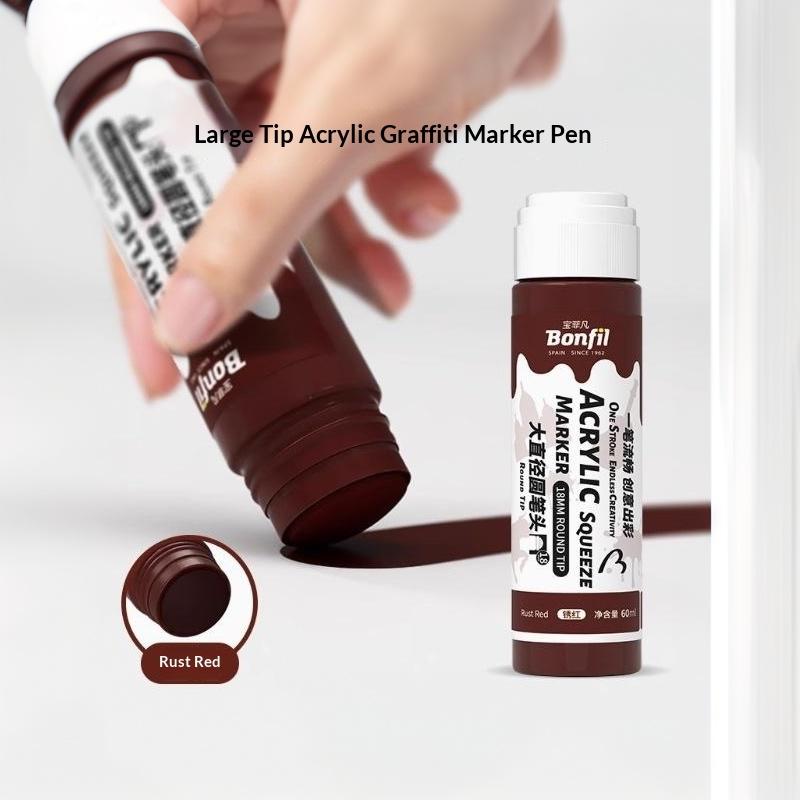 1Pcs 3Cm Jumbo Felt Tip Acrylic Paint Markers Graffiti Jumbo Colored Markers For Rock Painting Stone Ceramic Glass Wood Canvas