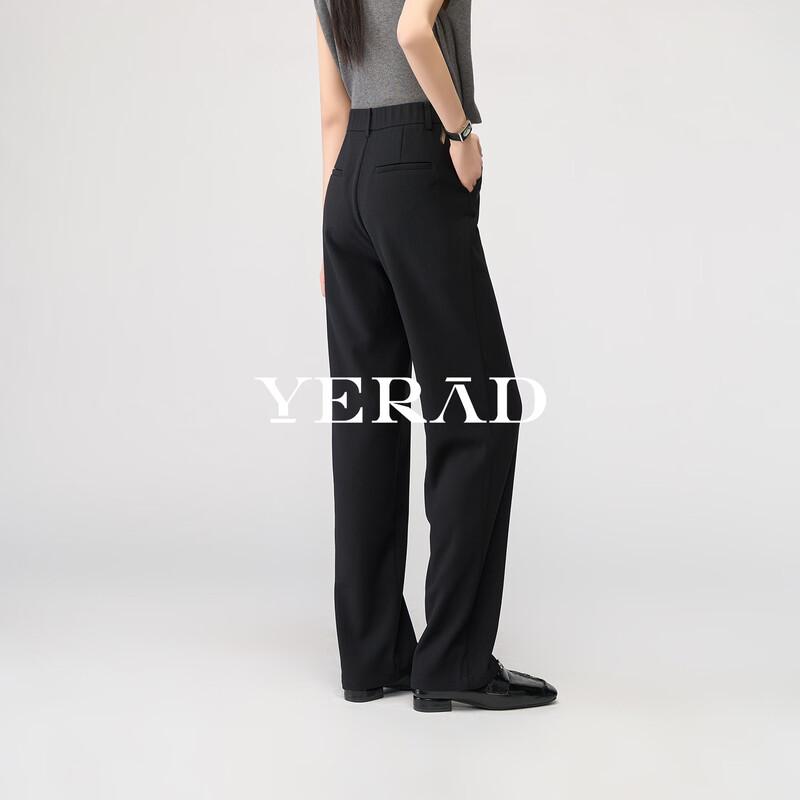 Yalida Women's Draped Straight Wide-Leg Suit Pants