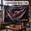 Space Cosmic Theme Throw Blanket Custom Name Text Personalized Blanket Soft Cozy Blanket for Home Sofa Bed