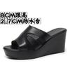 Fashion Outside Wear Slope Heel Shoes Summer Platform Hollow High Heel Fish Mouth Mesh Slippers Large Size Casual Zapatos Mujer