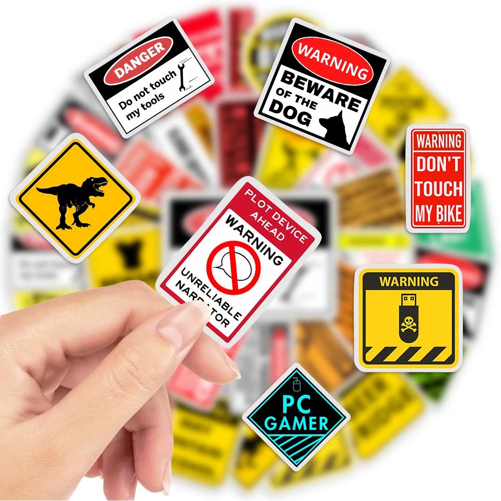 Funny Weird Warning Stickers Yellow Cartoon DIY Toy Gift Graffiti Decal for Phone Luggage Laptop Bottles Scrapbook Waterproof