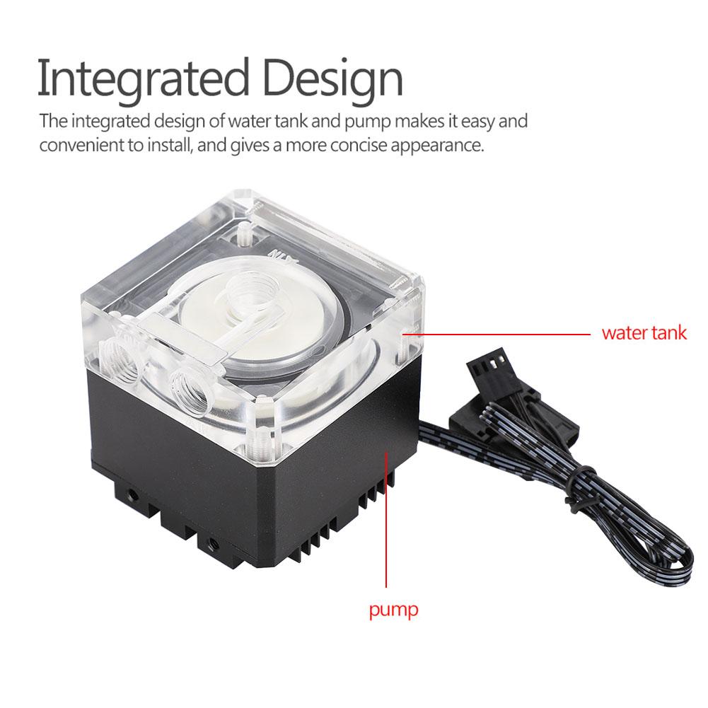 3000 U/min Schnelle Wärmeableitung Computerpumpe 800 l H Durchfluss 3,5 Meter Pumpenkopf PC-Pumpentank Schwarz