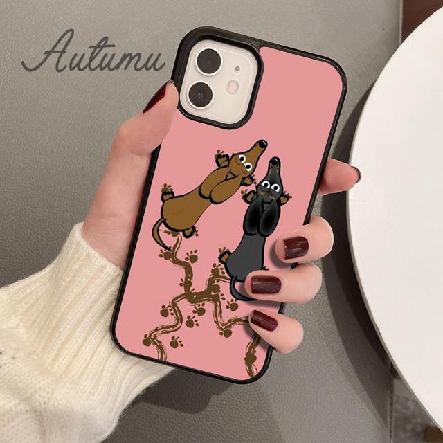Cartoon Dachshund Sausage Dog Phone Case for iPhone 11 12 13 14 Pro Max Mini X XR XS SE 2020 6 7 8 Plus Galaxy S21 S22 Shell