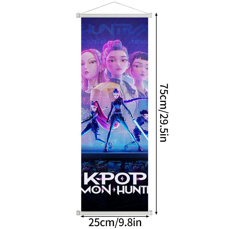 K-Pop Dämonenjägerin Hängebild Anime KPop Krieger Wandposter Rumi Mira Zoey Rollbilder Bilder Wanddeko