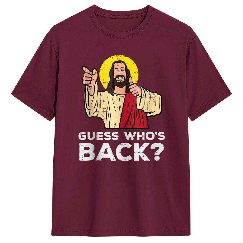 Easter Guess Whos Back Jesus Funny Religious TShirt Summer Trending TShirts Men Cotton O Neck 4XL 5XL Clothing Streetwear Tops