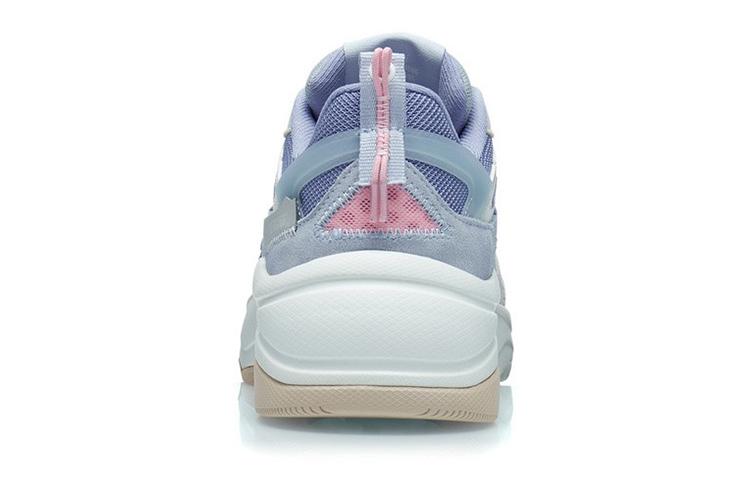 Li Ning Cushioning Slip Resistant Abrasion Resistant Low Top Casual Shoes Women's Gray White AGCR326-3