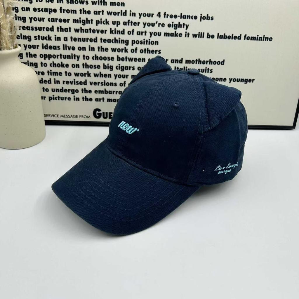 New cat ears cute baseball cap children's summer Korean version of versatile puppy embroidery show face small cap
