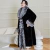 Women's Mink & Fox Fur Trench Coat - Long, Warm, Casual Plus Size Winter Coat with Large Collar