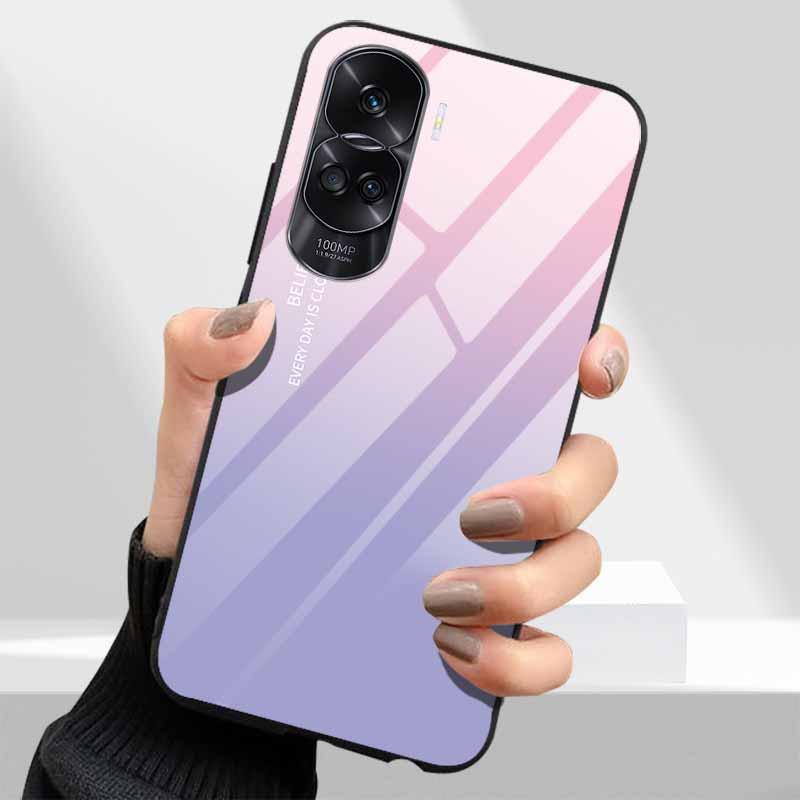 Tempered Glass Hard Cover For Honor 90 Lite 5G Case Lovely Marble Funda Coque For Honor 90 Pro Honor90 90Lite 90Pro Phone Shells