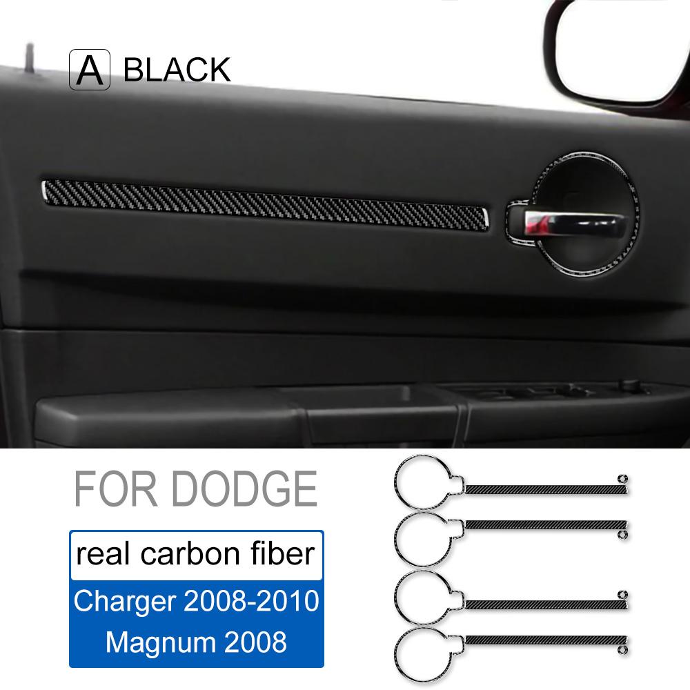 Real Soft Carbon Fiber for Dodge Magnum Charger 2008 2009 2010 Accessories Car Interior Door Handle Frame Panel Trim Sticker