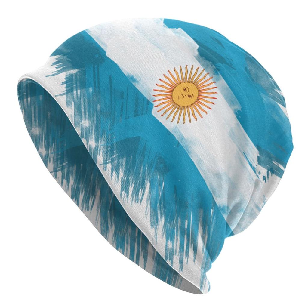Argentinien zerrissene Flagge Tattoo Skullies Beanies Caps Streetwear Winter warme Strickmütze Unisex Erwachsene argentinische stolze Motorhaube Hüte