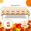 PARSUP 1 Pack Thanksgiving Disposable Tablecloth Party Supplies, Autumn Theme Pumpkin Maple Leaves Fall Tablecloth Plastic Waterproof Tablecover