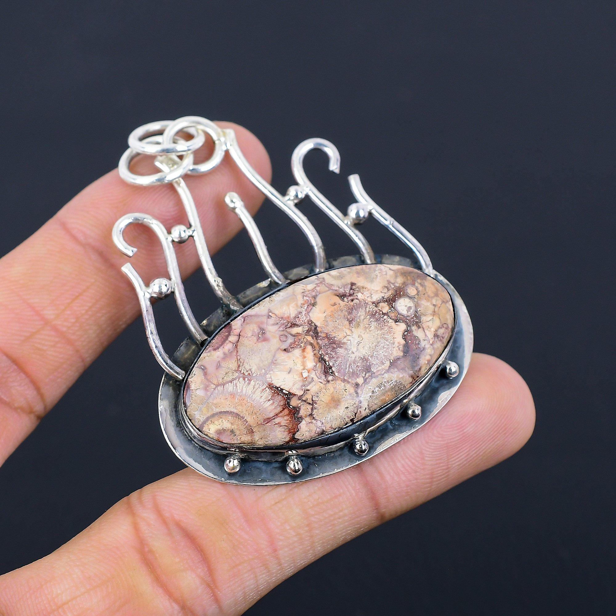 

Halloween Sale 925 Silver Birds Eye Jasper Gemstone Art Deco New Pendant Jewelry