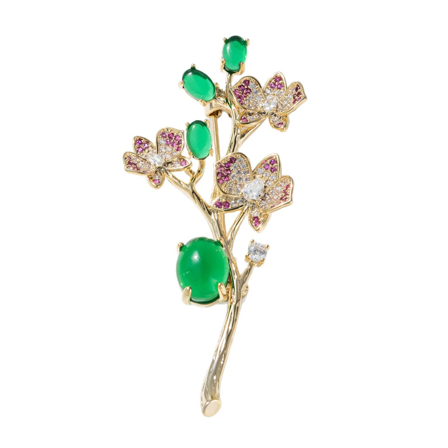 

Qianzu Silver Phalaenopsis Brooch – Retro Flower Pin for Autumn/Winter Clothing