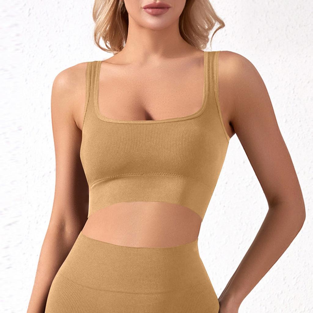 Women's Y Back Sports Bra - Padded Low Impact Spaghetti Thin Strap Workout Yoga Top