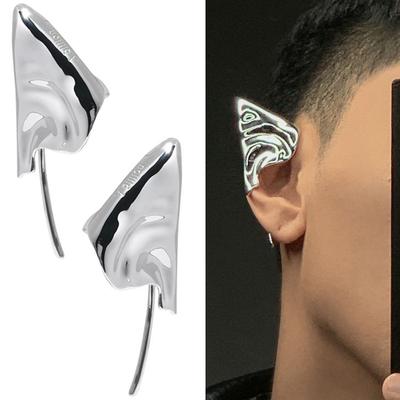 Kişilik Metal Elf kulak klipsi Punk Gotik Yetişkin Unisex Kulaklık Sahte Kulaklar Küpe Cadılar Bayramı Cosplay Takı Aksesuarları