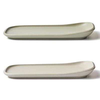 OVE Ceramic Dinnerware Rectangular Plate (25.5x13.3x2.9cm) Nature Tableware Dishwasher Oven Safe