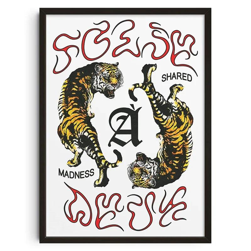 Vintage Classic Posters Retro Abstract Tin Signs Print Mid Century Wall Art Canvas Painting for Living Room Bedroom Home Decor