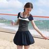 SanCai High-Waist Pleated A-Line Mini Skirt
