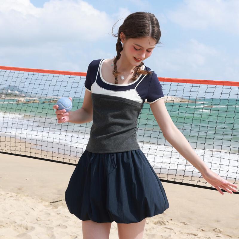 SanCai High-Waist Pleated A-Line Mini Skirt