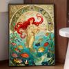 Disney 5d Diamond Painting, Mermaid and Fish Diamond Art Painting Diy Handmade Sticker Gift, Home Decoration Painting