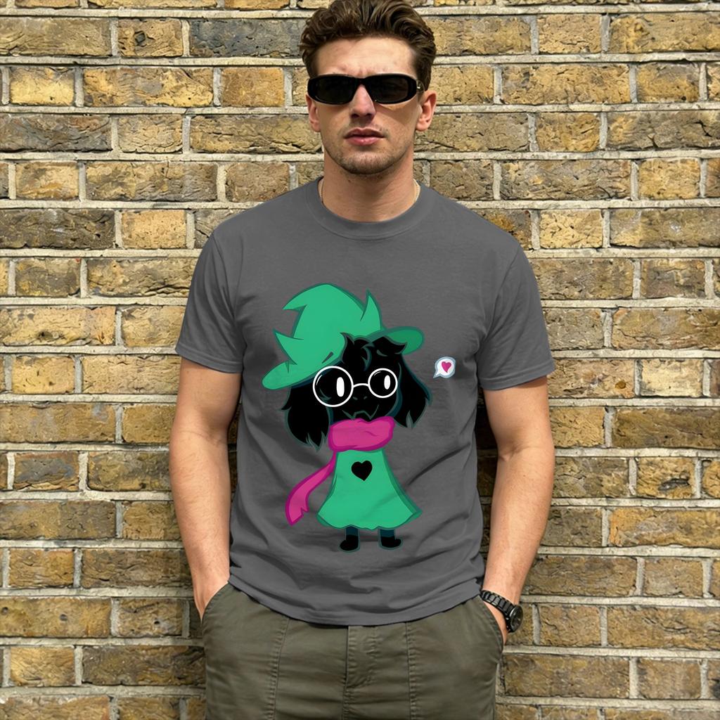 T-shirt Unisexe Deltarunes Ralsei Vêtements 100% Coton T-shirts Uniques à Manches Courtes et Col Rond Cadeau d'Anniversaire T-shirts