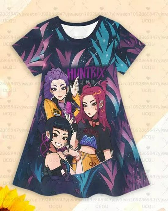 Custom Anime-Themed Girls' Skirts & Dresses from Your Image