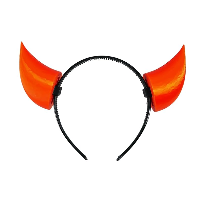 

[CUEZtoy] made in Japan halloween cosplay 3D printing modeling costume items devil Cow s horn devil horns hair ornament headband (metallic orange)