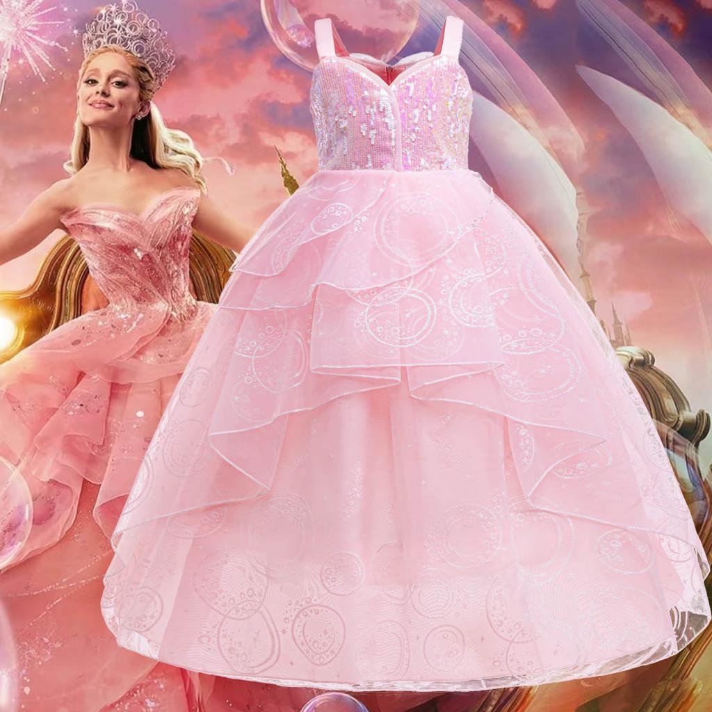 Magic Bad Witch Cosplay Glinda Pink Child Dress