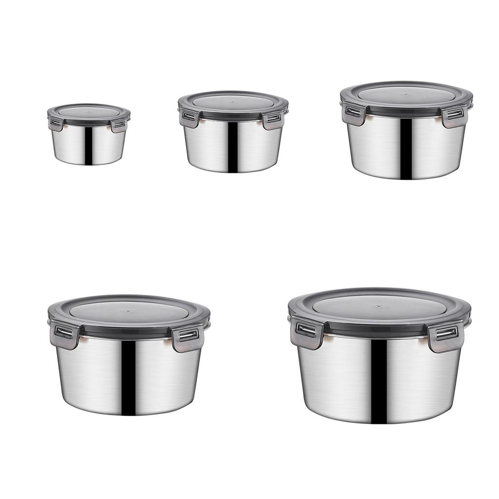 Large Capacity Stainless Steel Food Storage Container Leak Proof Lunch Box with Lid Metal Crisper for Home and Office