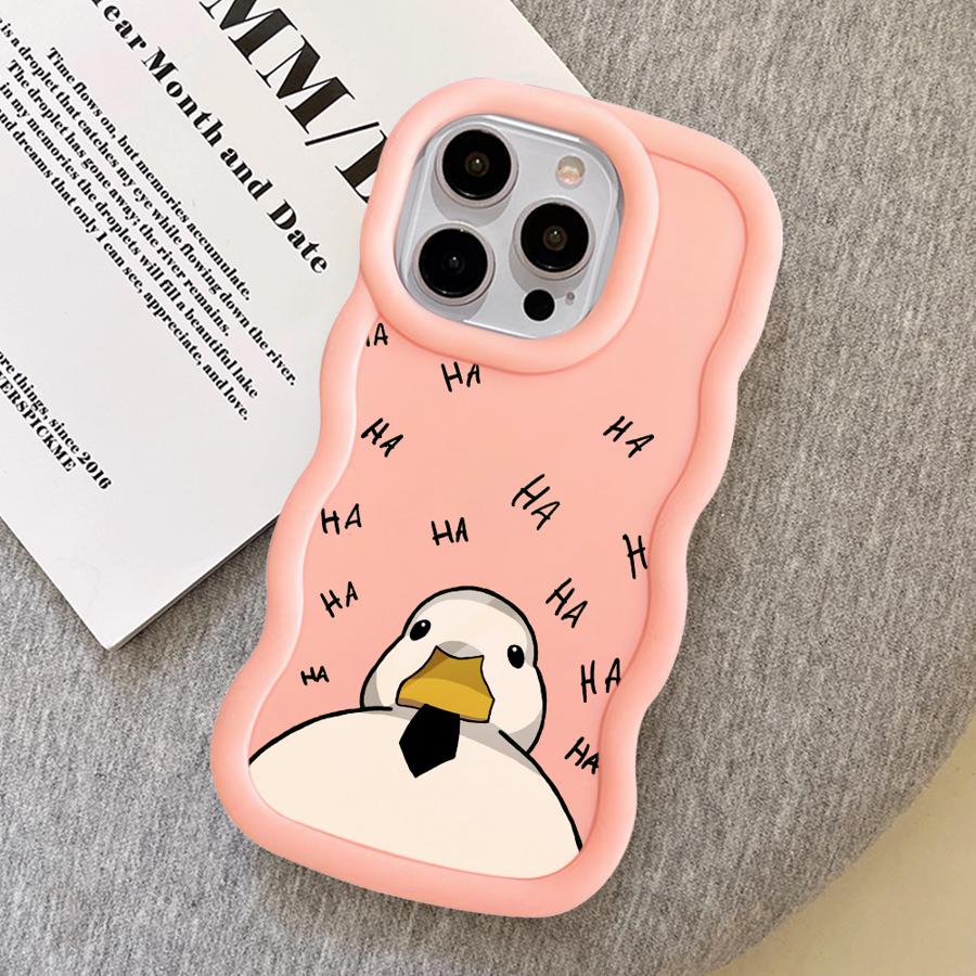 Soft Phone Cover Case for iPhone 16 Pro Max 14 13 17 Air 11 XR 8 12 15 Plus Cartoon Duck