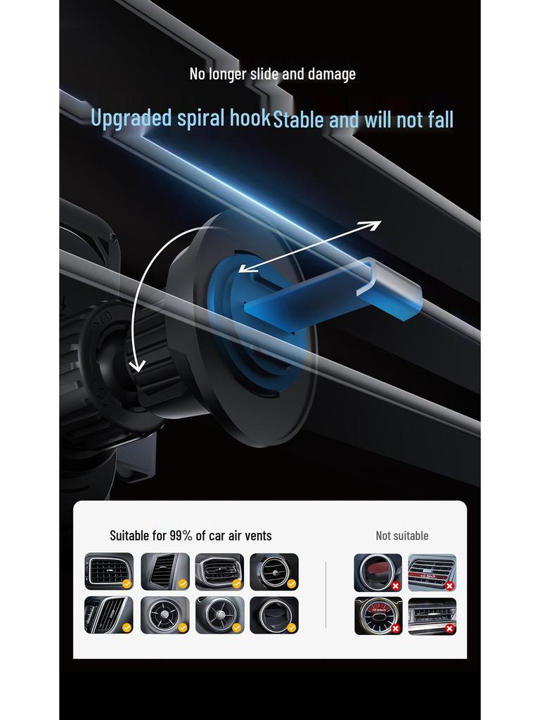 Dual Motor Electric Rotating Car Phone Holder with Wireless Fast Charging