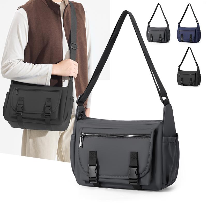 Unisex Nylon Crossbody Bag Multi Pocket Casual Shoulder Handbag for Travel Work